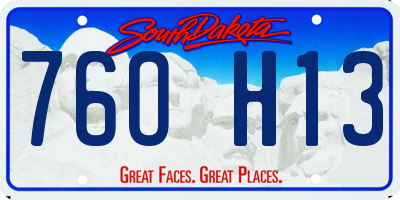 SD license plate 76OH13