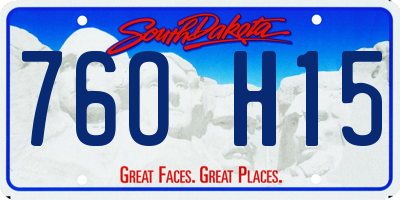 SD license plate 76OH15