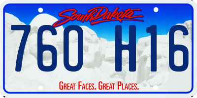 SD license plate 76OH16