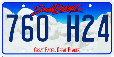 SD license plate 76OH24