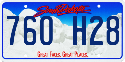 SD license plate 76OH28