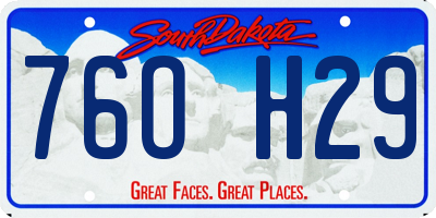 SD license plate 76OH29