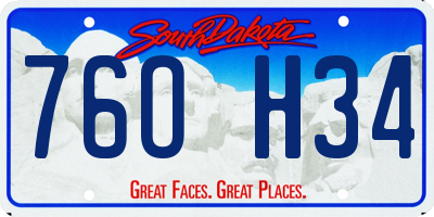 SD license plate 76OH34