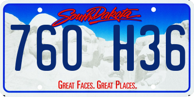 SD license plate 76OH36