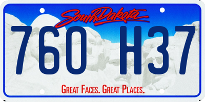 SD license plate 76OH37