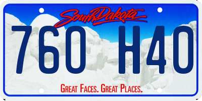 SD license plate 76OH40