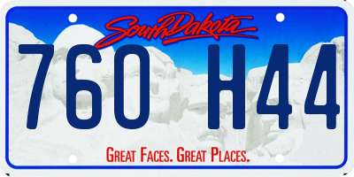 SD license plate 76OH44