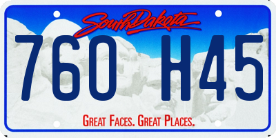 SD license plate 76OH45
