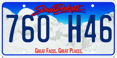 SD license plate 76OH46