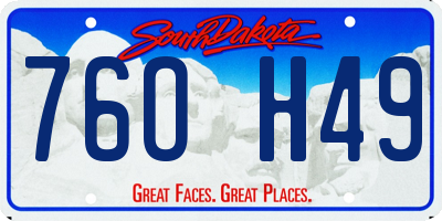 SD license plate 76OH49