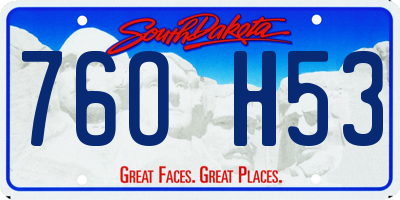 SD license plate 76OH53