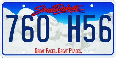 SD license plate 76OH56