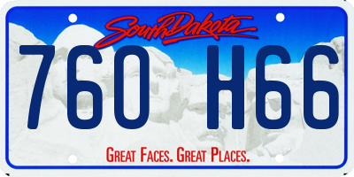 SD license plate 76OH66