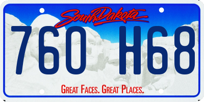 SD license plate 76OH68