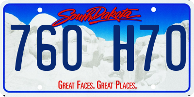 SD license plate 76OH70