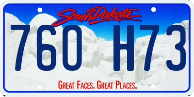 SD license plate 76OH73