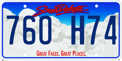SD license plate 76OH74