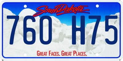 SD license plate 76OH75
