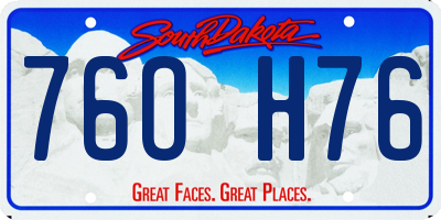 SD license plate 76OH76