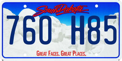 SD license plate 76OH85
