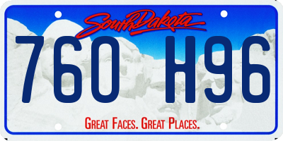 SD license plate 76OH96