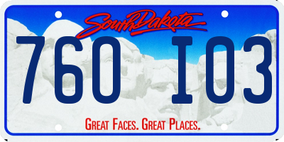 SD license plate 76OI03