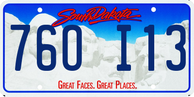 SD license plate 76OI13