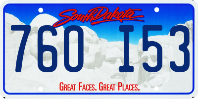 SD license plate 76OI53