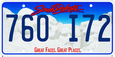 SD license plate 76OI72