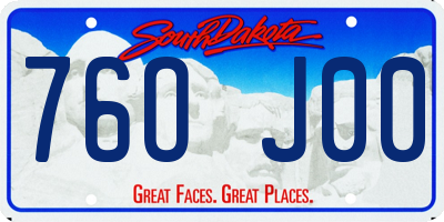 SD license plate 76OJ00