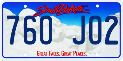 SD license plate 76OJ02
