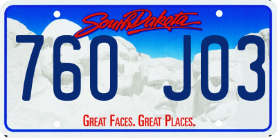 SD license plate 76OJ03