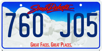 SD license plate 76OJ05