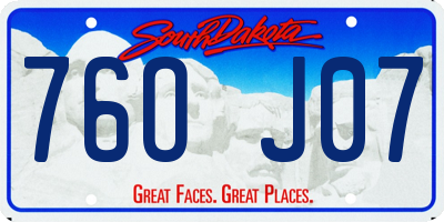 SD license plate 76OJ07