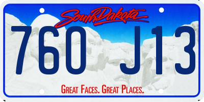 SD license plate 76OJ13