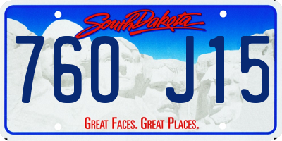 SD license plate 76OJ15