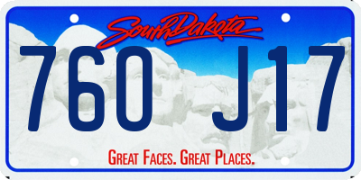 SD license plate 76OJ17