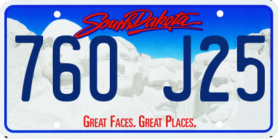 SD license plate 76OJ25