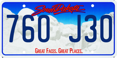 SD license plate 76OJ30