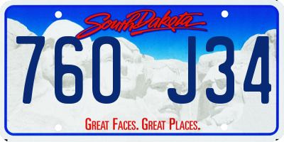 SD license plate 76OJ34