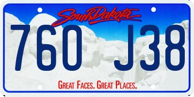SD license plate 76OJ38