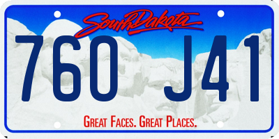 SD license plate 76OJ41