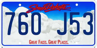 SD license plate 76OJ53