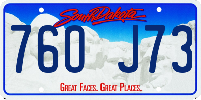 SD license plate 76OJ73