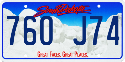 SD license plate 76OJ74