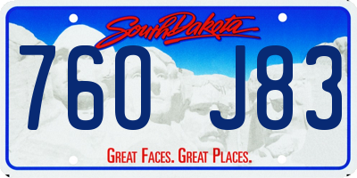 SD license plate 76OJ83
