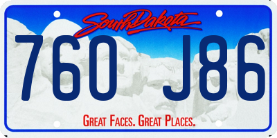 SD license plate 76OJ86
