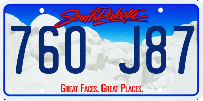 SD license plate 76OJ87