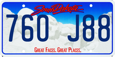 SD license plate 76OJ88