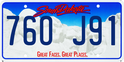 SD license plate 76OJ91